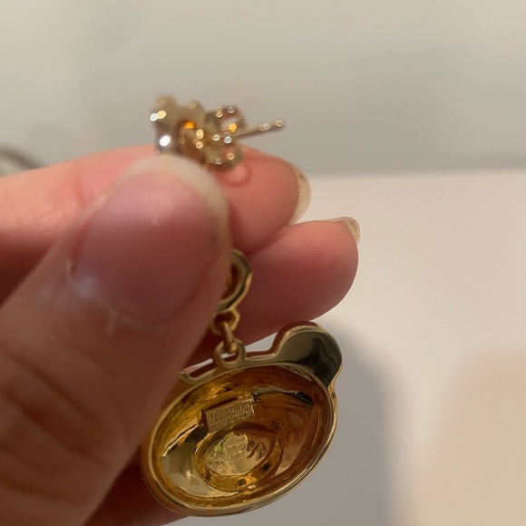 Sold XX Moschino Gold Bear Earrings - Picture 4 of 4